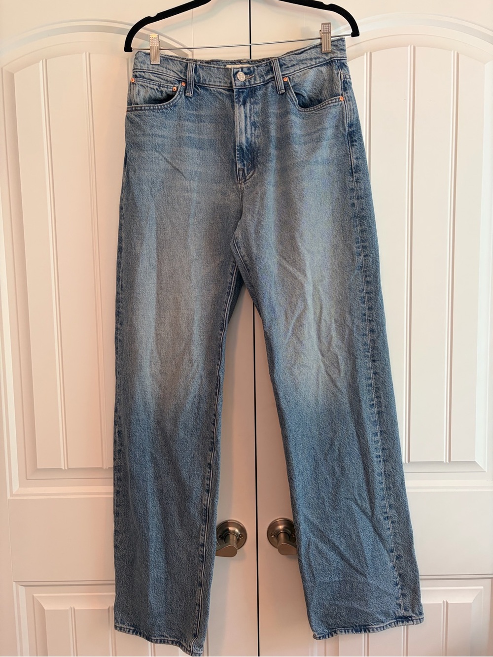 MOTHER SUPERIOR The Dodger Womens High Rise Wide Leg Skimp Cuff Jeans Blue Sz 27